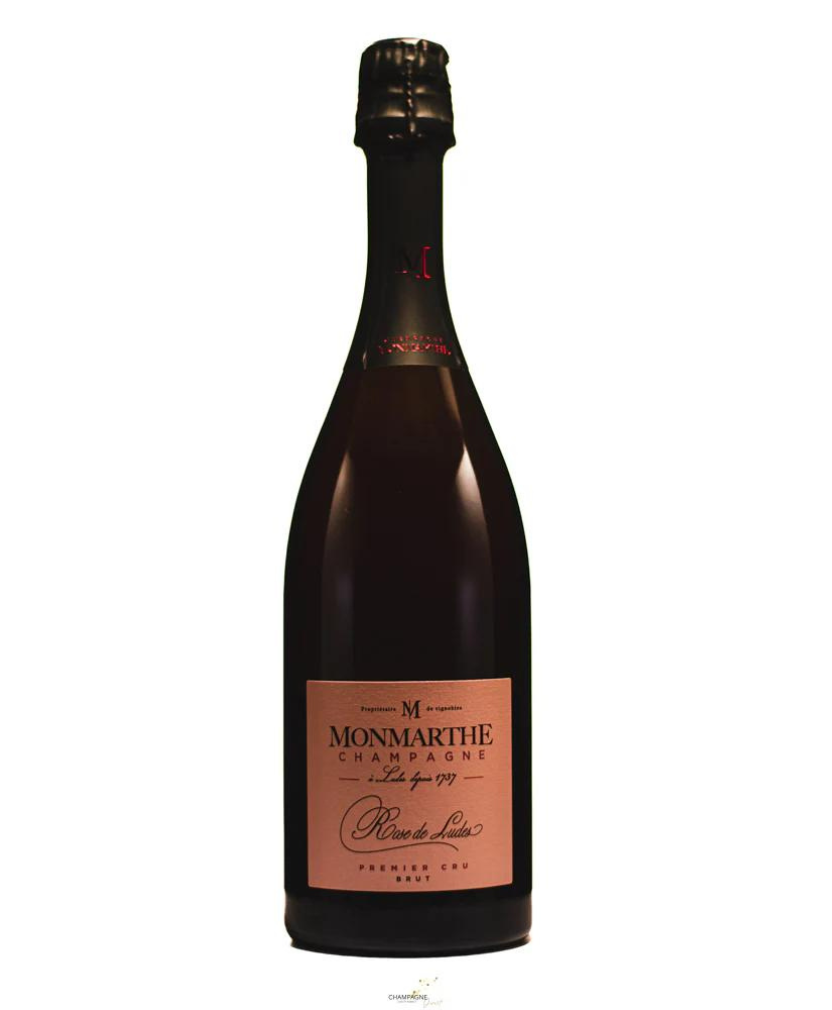 Front view of Monmarthe - Rose de Ludes bottle of Champagne