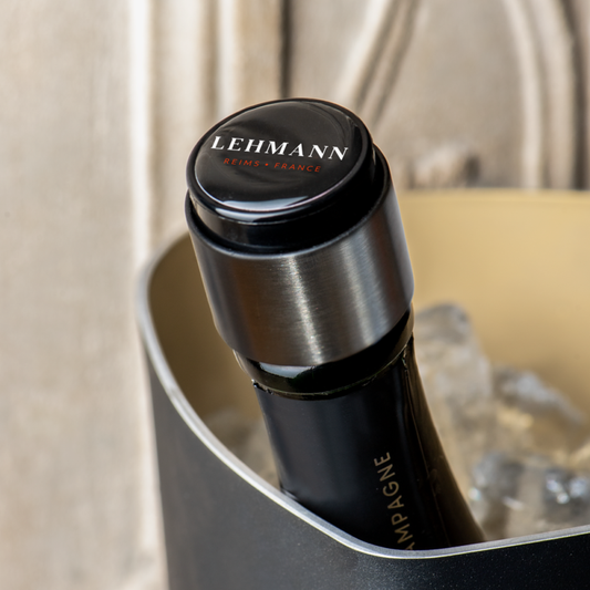 Lehmann Collection Accessories - Champagnestopper - Zwart - Chroom - Logo Lehmann Reims France